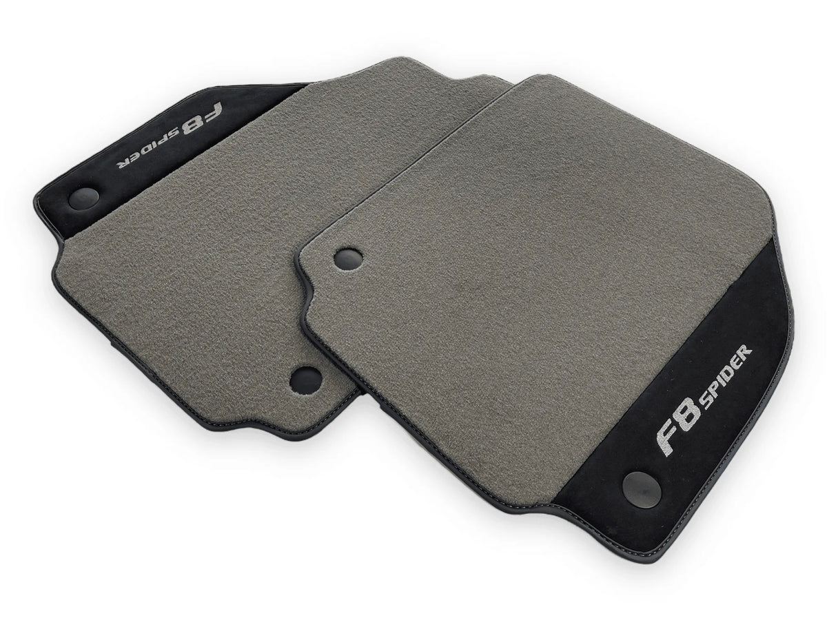 Gray Floor Mats For Ferrari F8 Spider 2019-2022 With Alcantara Leather - AutoWin
