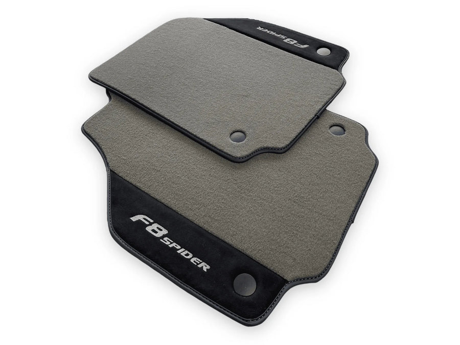 Gray Floor Mats For Ferrari F8 Spider 2019-2022 With Alcantara Leather - AutoWin