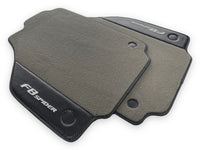 Gray Floor Mats For Ferrari F8 Spider 2019-2022 With Carbon Fiber Leather - AutoWin