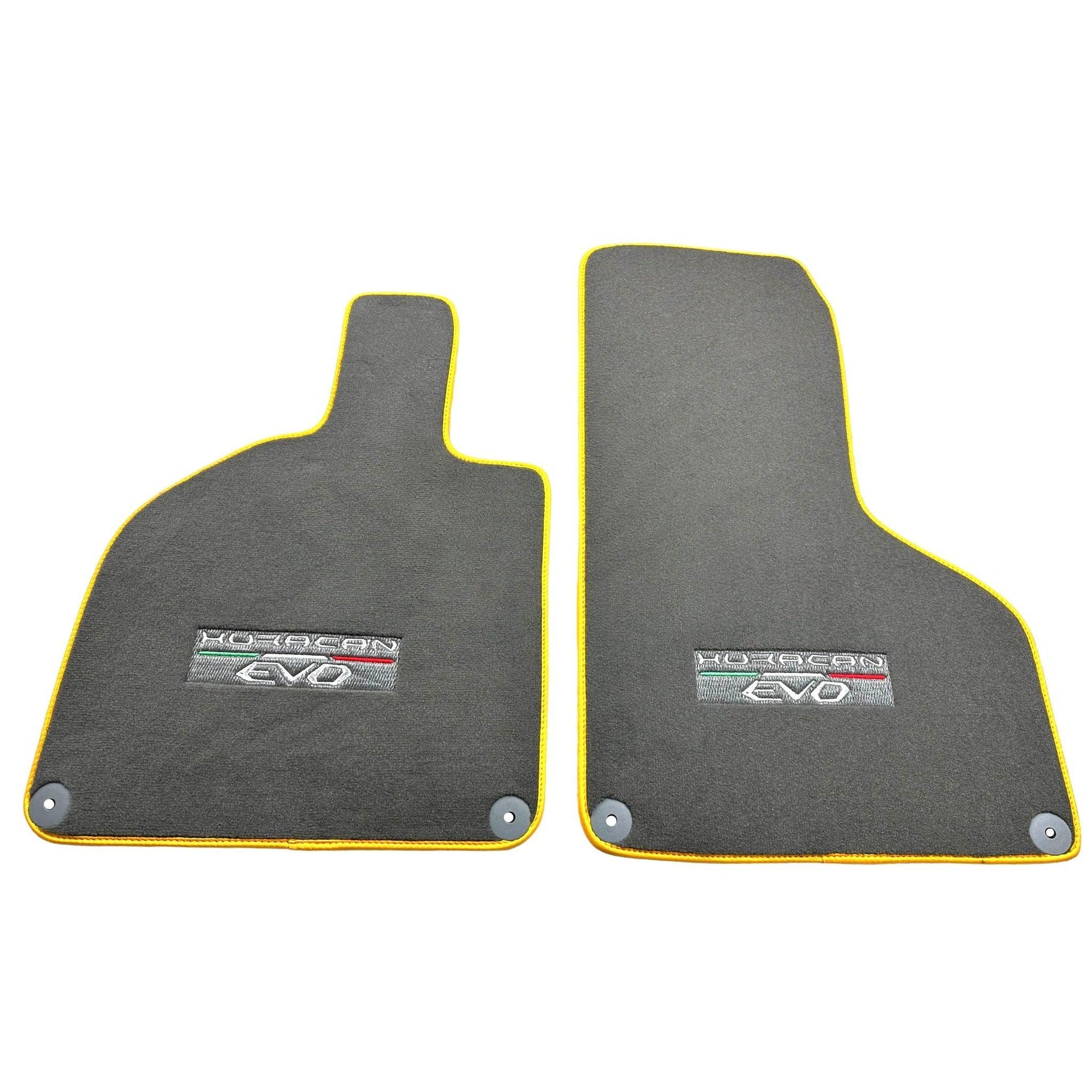 Gray Floor Mats for Lamborghini Huracan EVO (2014-2023) with Yellow Trim - AutoWin