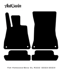 Gray Floor Mats For Mercedes-Benz SL R232 (2022-2023) Black Trim - AutoWin