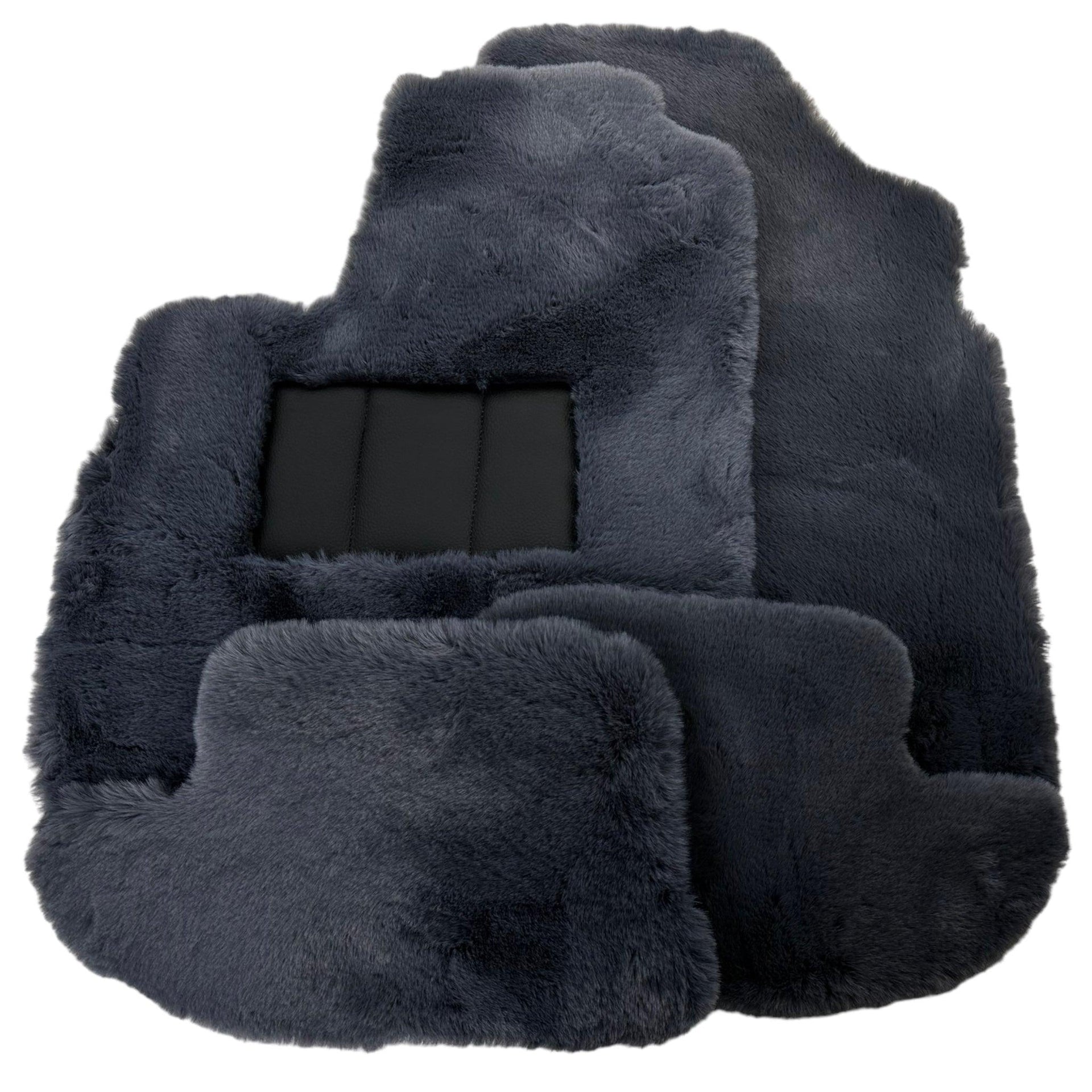 Gray Sheepskin Floor Mats For Bentley Continental GTC (2011-2018) ER56 Design - AutoWin