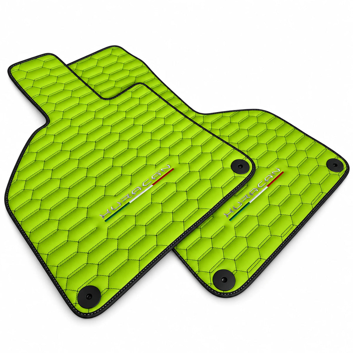 Green Leather Floor Mats for Lamborghini Huracan - AutoWin