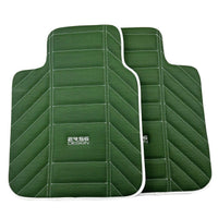 Green Leather Floor Mats For Rolls Royce Black Badge Ghost Series I (2010–2020) - AutoWin