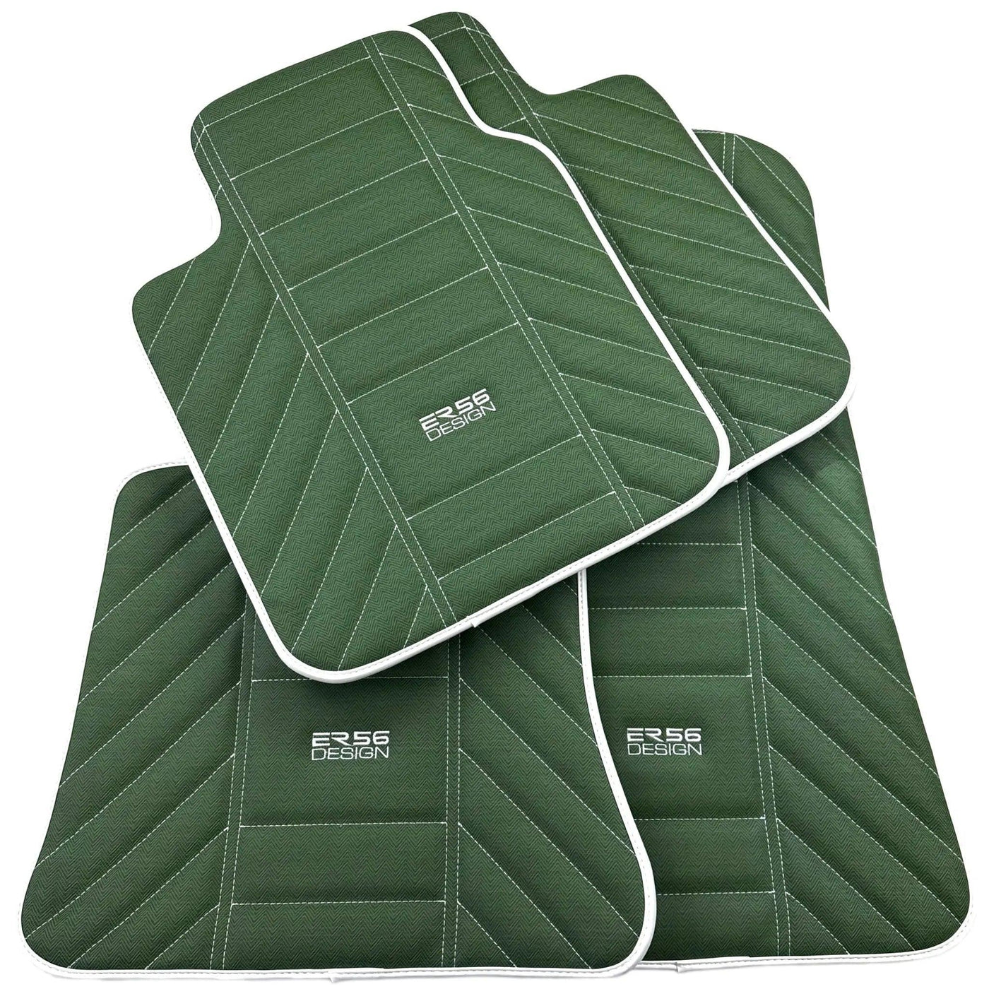 Green Leather Floor Mats For Rolls Royce Black Badge Wraith (2013-2023) - AutoWin