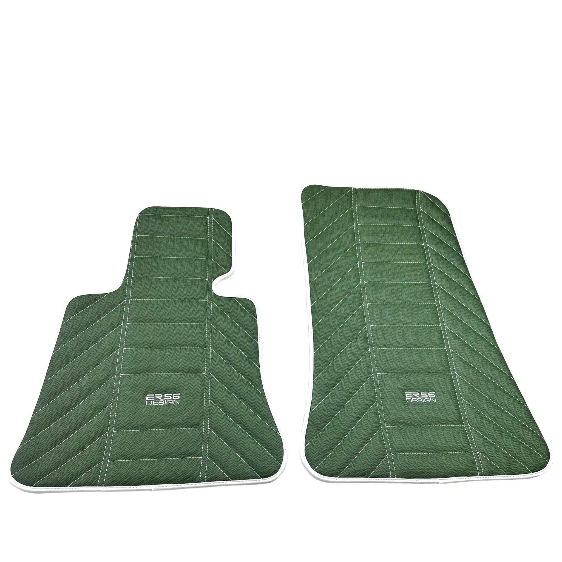 Green Leather Floor Mats For Rolls-Royce Cullinan Rr31 2018-2023 ER56 Design - AutoWin