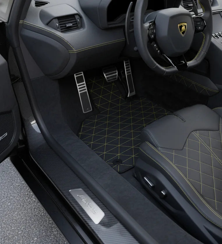 Interior look of floor mats for Lamborghini Aventador (2012-2022)