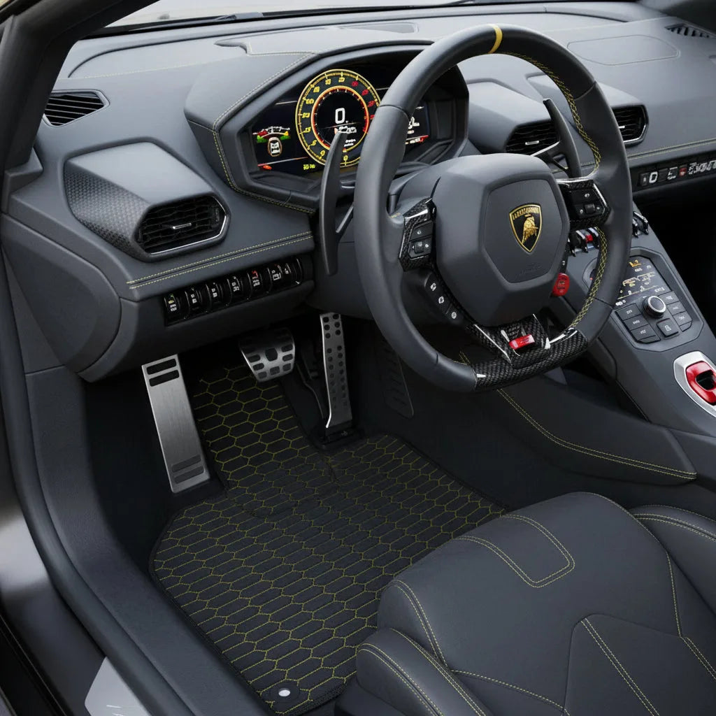 Interior look of floor mats for Lamborghini Huracan STO (2021-2024)