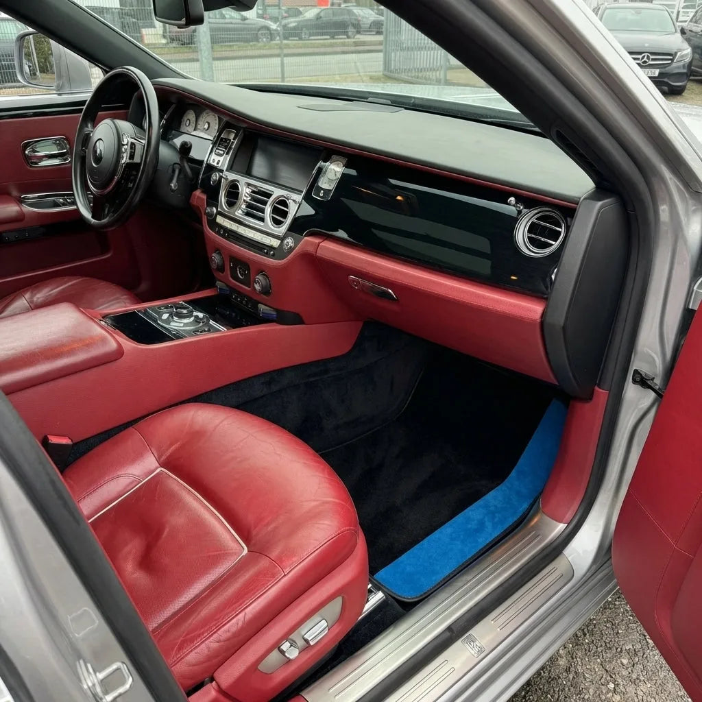 Interior look of floor mats for Rolls Royce Custom Black Floor Mats for Rolls Royce Ghost Series II (2021-2024)