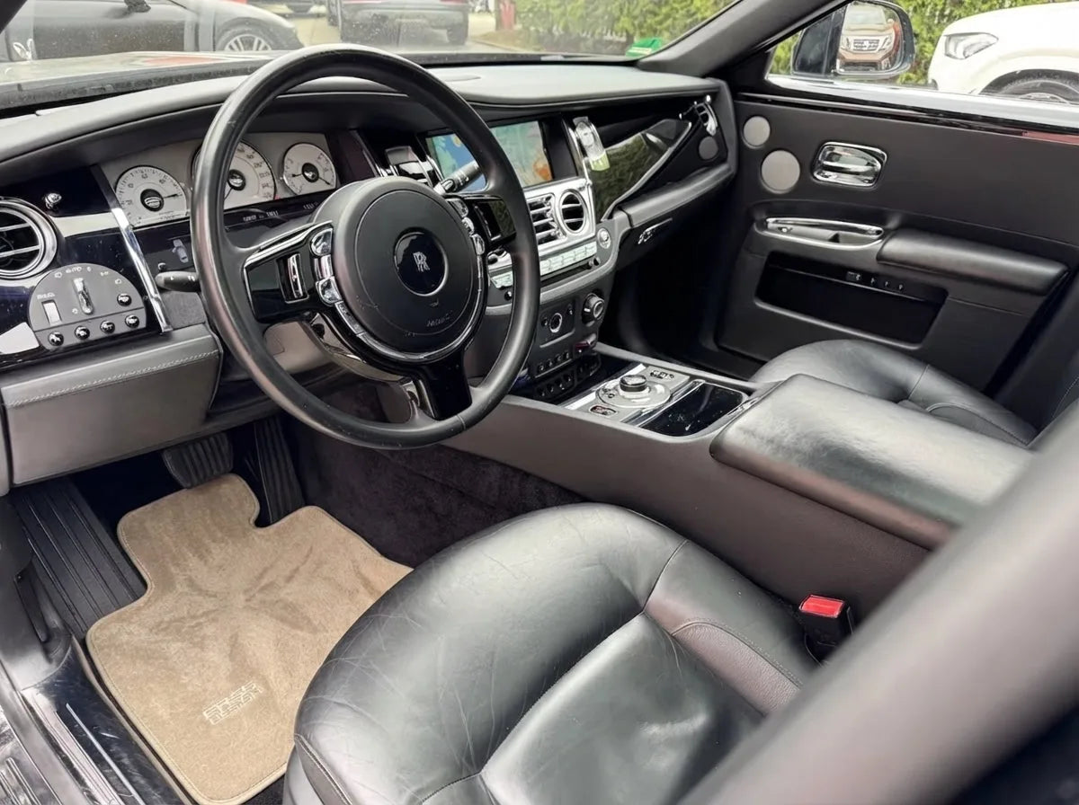 Interior look of floor mats for Rolls Royce Ghost Series I (2010–2020) Beige ER56 Design