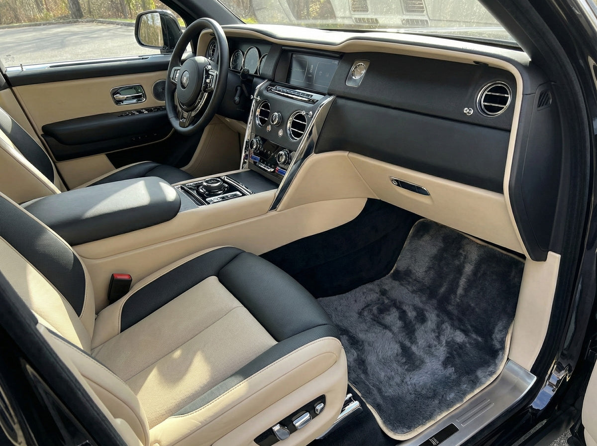 Sheepskin Floor Mats For Rolls Royce Cullinan Rr31 2018-2025 Er56 Design Brand