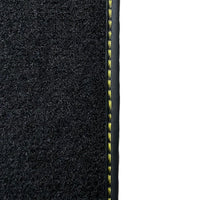 Leather Black Floor Mats for Lamborghini Gallardo Yellow Sewing | ER56 Design - AutoWin