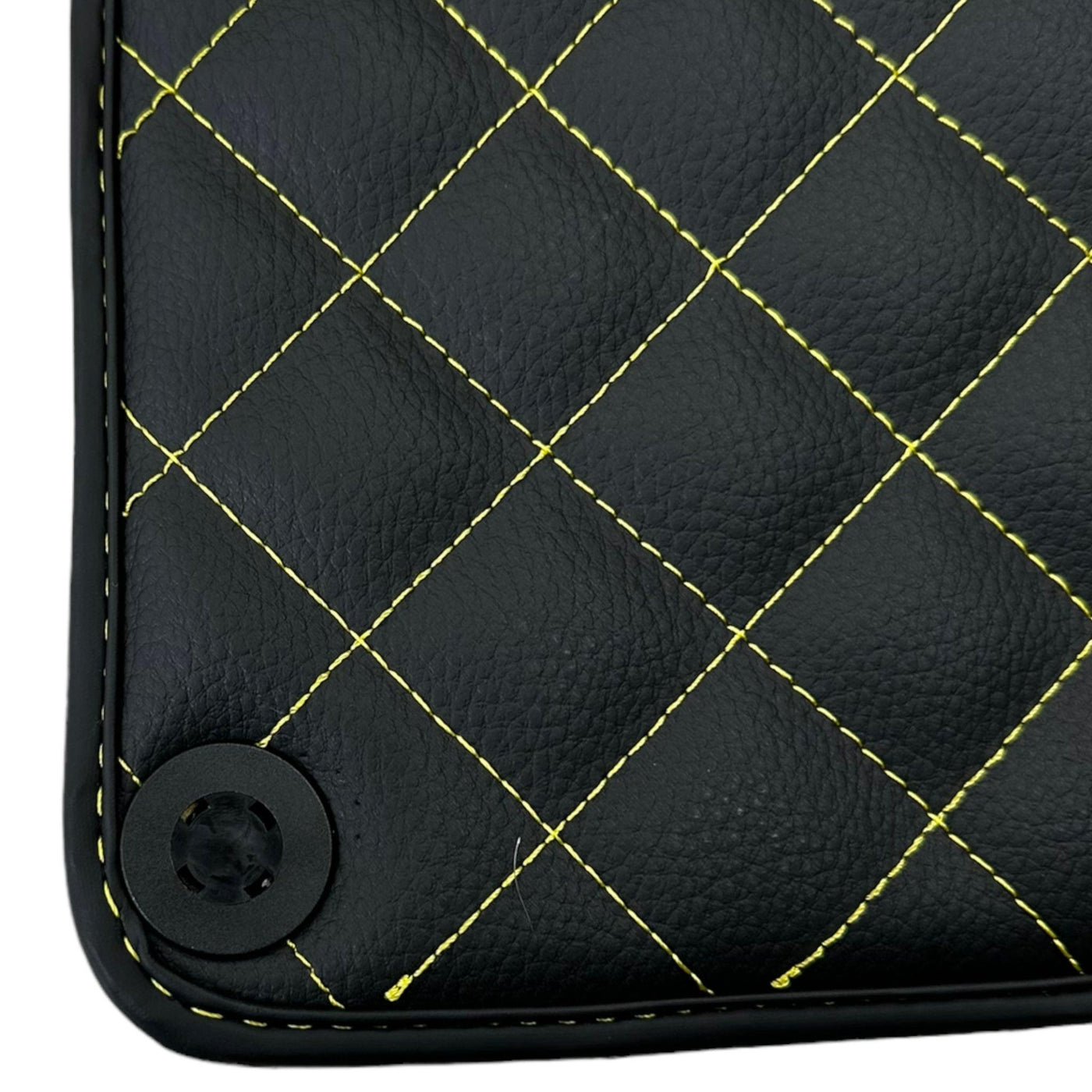 Leather Black Floor Mats for Lamborghini Gallardo Yellow Sewing | ER56 Design - AutoWin