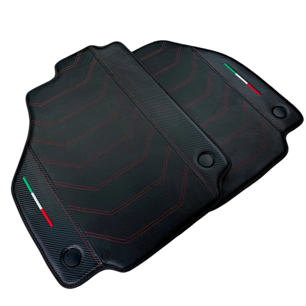 Leather Floor Mats For Ferrari 458 GT2 2012-2015 With Carbon Fiber | Italian Edition