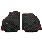 Leather Floor Mats for Ferrari 458 GT2 with White Sewing and Red Trim | ER56 Design - AutoWin