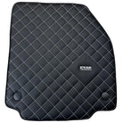 Leather Floor Mats for Ferrari 458 GT2 with White Sewing ER56 Design - AutoWin