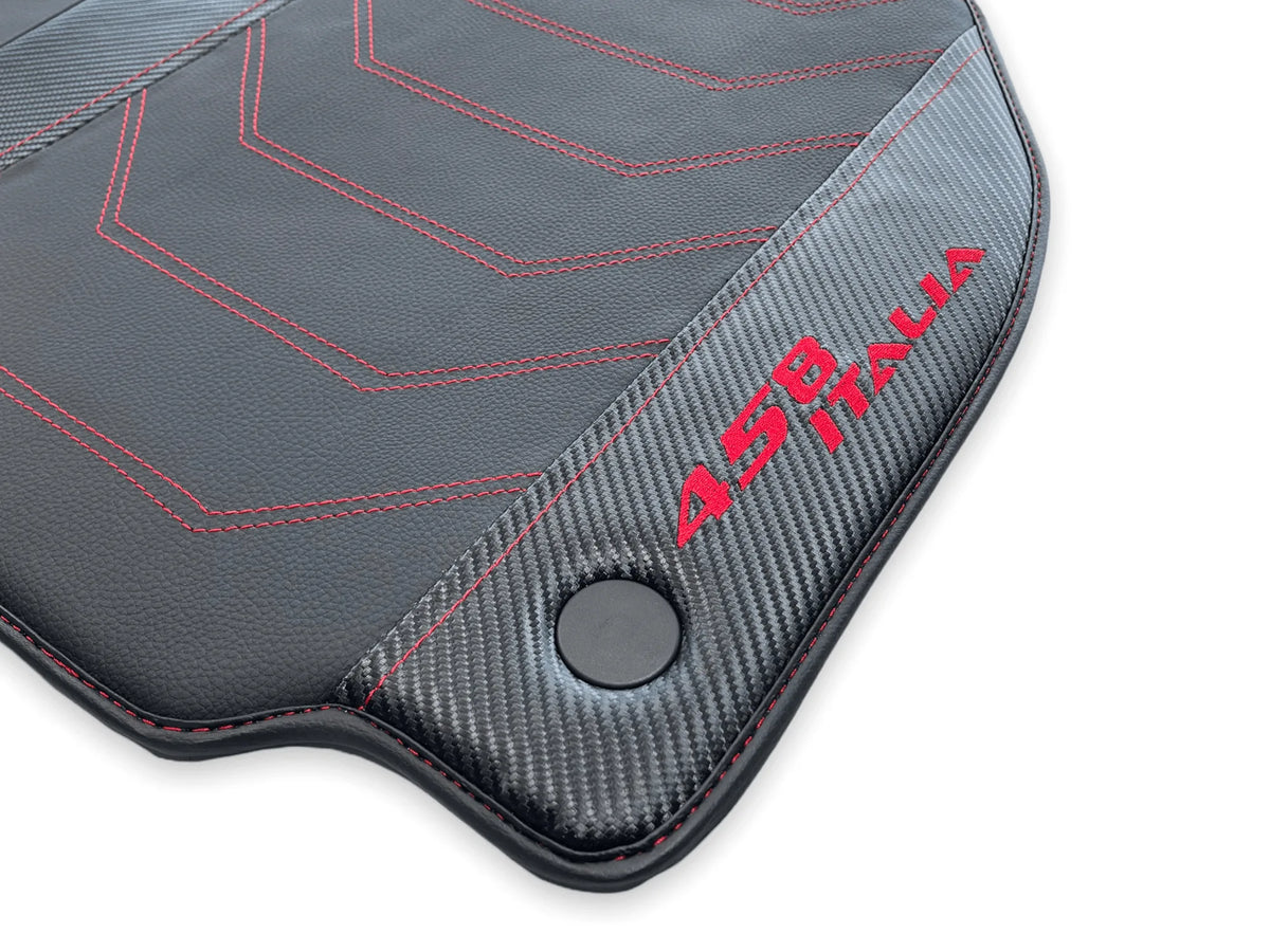 Leather Floor Mats For Ferrari 458 Italia 2009-2015 With Carbon Fiber - AutoWin