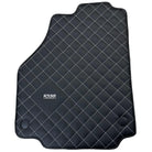 Leather Floor Mats for Ferrari 458 Italia (2009-2015) with White Sewing ER56 Design - AutoWin