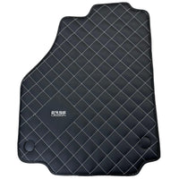 Leather Floor Mats for Ferrari 458 Italia (2009-2015) with White Sewing ER56 Design - AutoWin