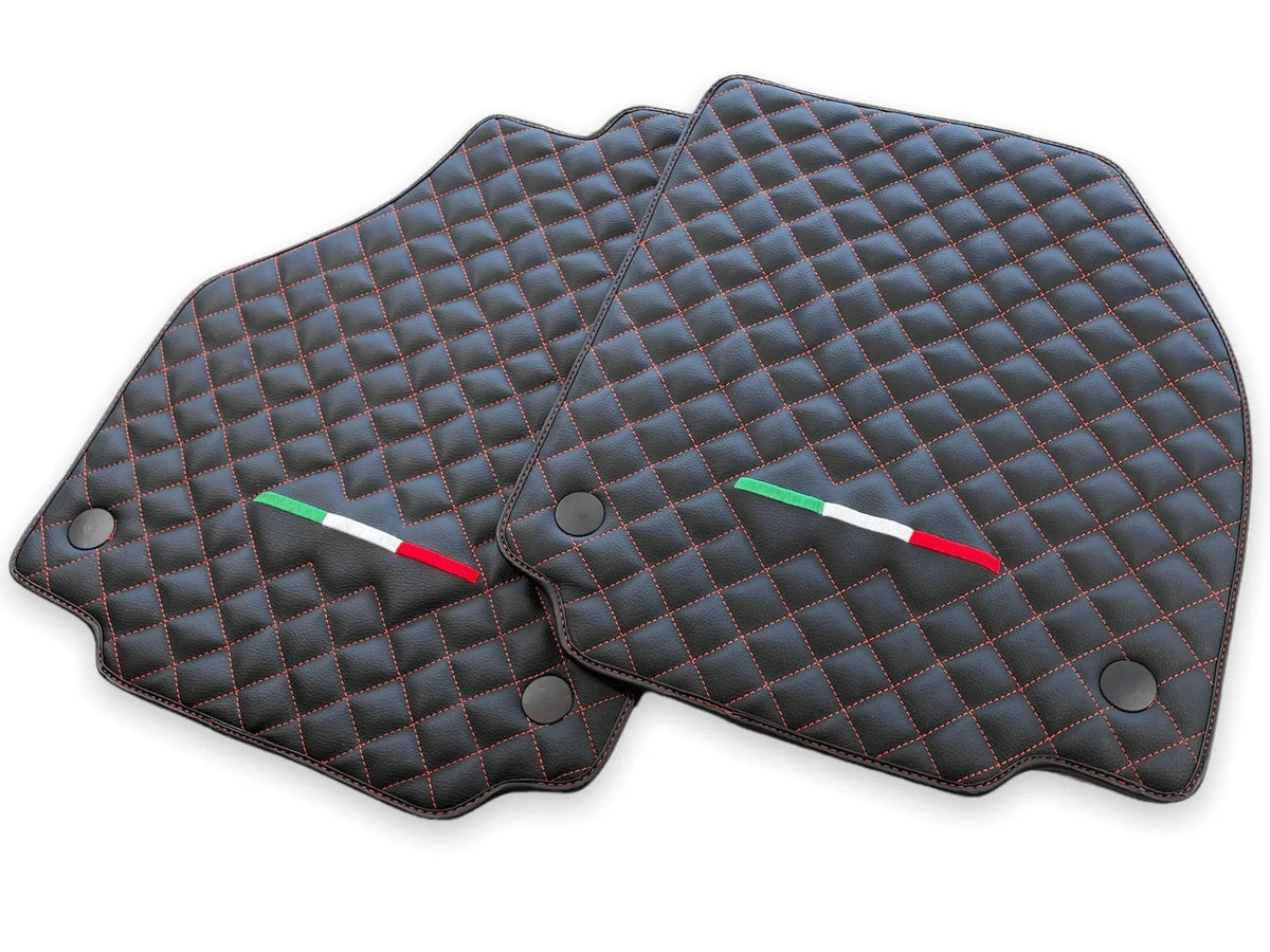 Leather Floor Mats For Ferrari 458 Spider 2012-2015 Black