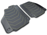 Leather Floor Mats For Ferrari 458 Spider 2012-2015 Black With Yellow Sewing
