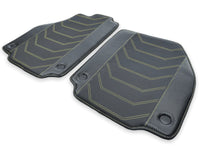 Leather Floor Mats For Ferrari 458 Spider 2012-2015 Black With Yellow Sewing