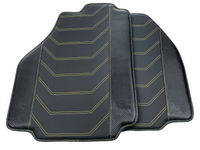 Leather Floor Mats For Ferrari 458 Speciale 2012-2015 Black With Yellow Sewing