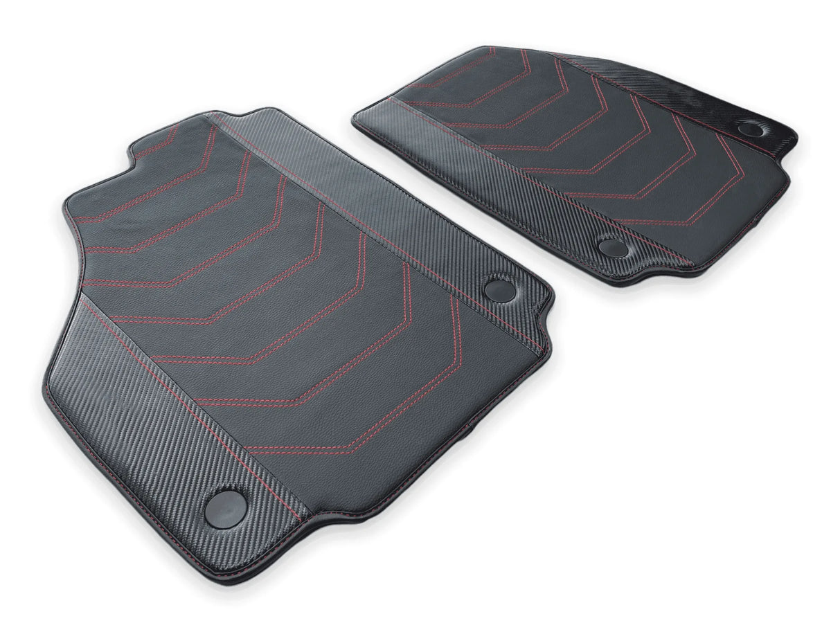 Leather Floor Mats for Ferrari 458 Spider 2012-2015 with Carbon Fiber