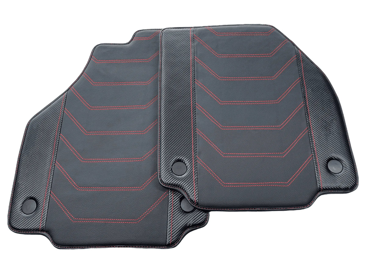 Leather Floor Mats for Ferrari 488 GTB (2016-2022) with Carbon Fiber
