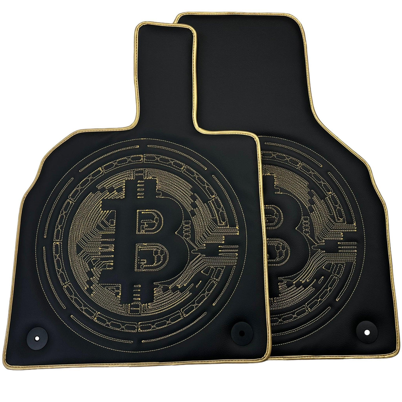 Leather Floor Mats for Lamborghini Aventador with Bitcoin Sewing - AutoWin