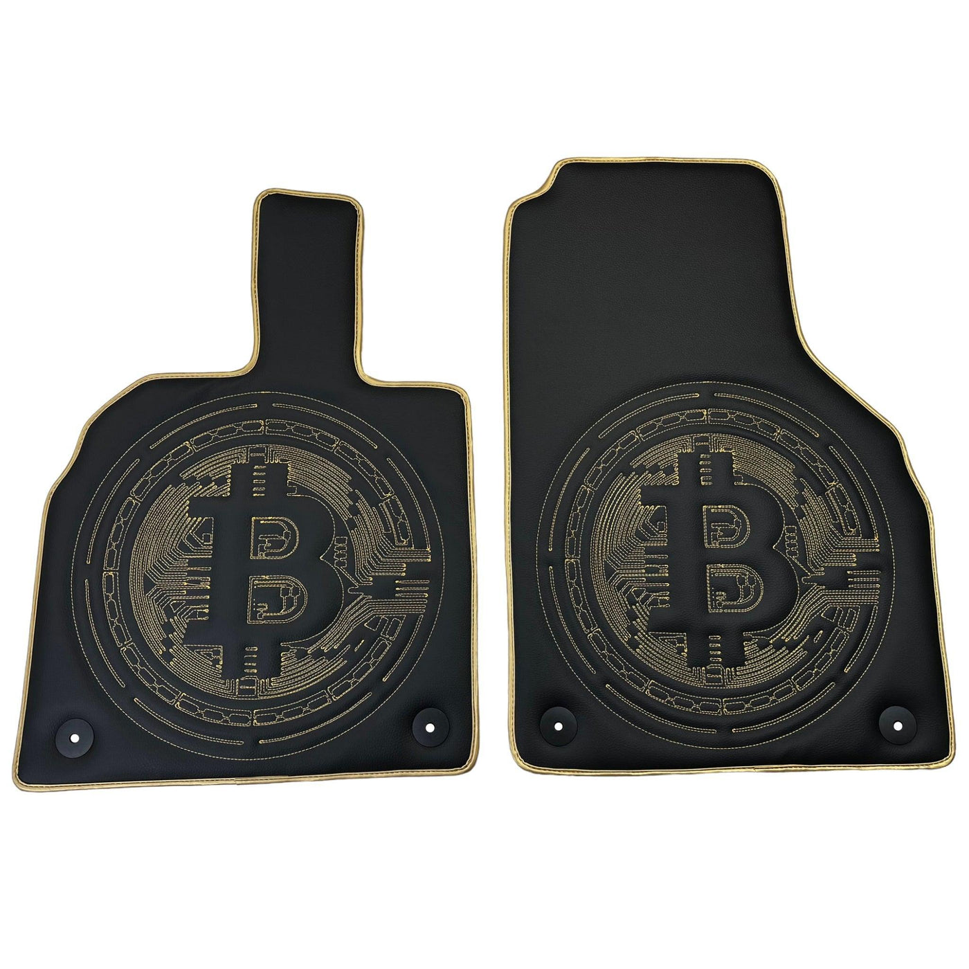 Leather Floor Mats for Lamborghini Aventador with Bitcoin Sewing - AutoWin