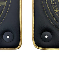 Leather Floor Mats for Lamborghini Aventador with Bitcoin Sewing - AutoWin