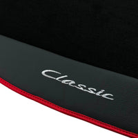 Leather Floor Mats for Porsche Classic 911 (1963-1989) with Red Trim - AutoWin