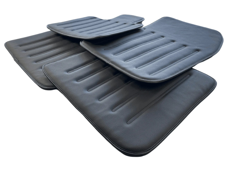 Leather Floor Mats For Rolls Royce Black Badge Ghost Series II (2021-2024) Black - AutoWin