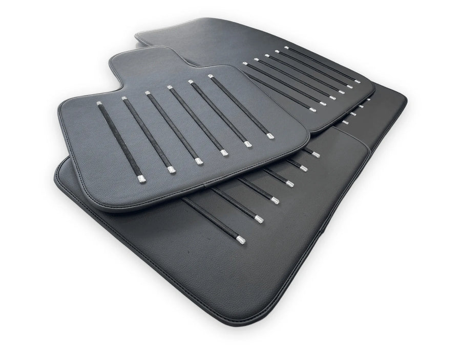Leather Floor Mats For Rolls Royce Black Badge Phantom VIII (2017-2024) Black - AutoWin