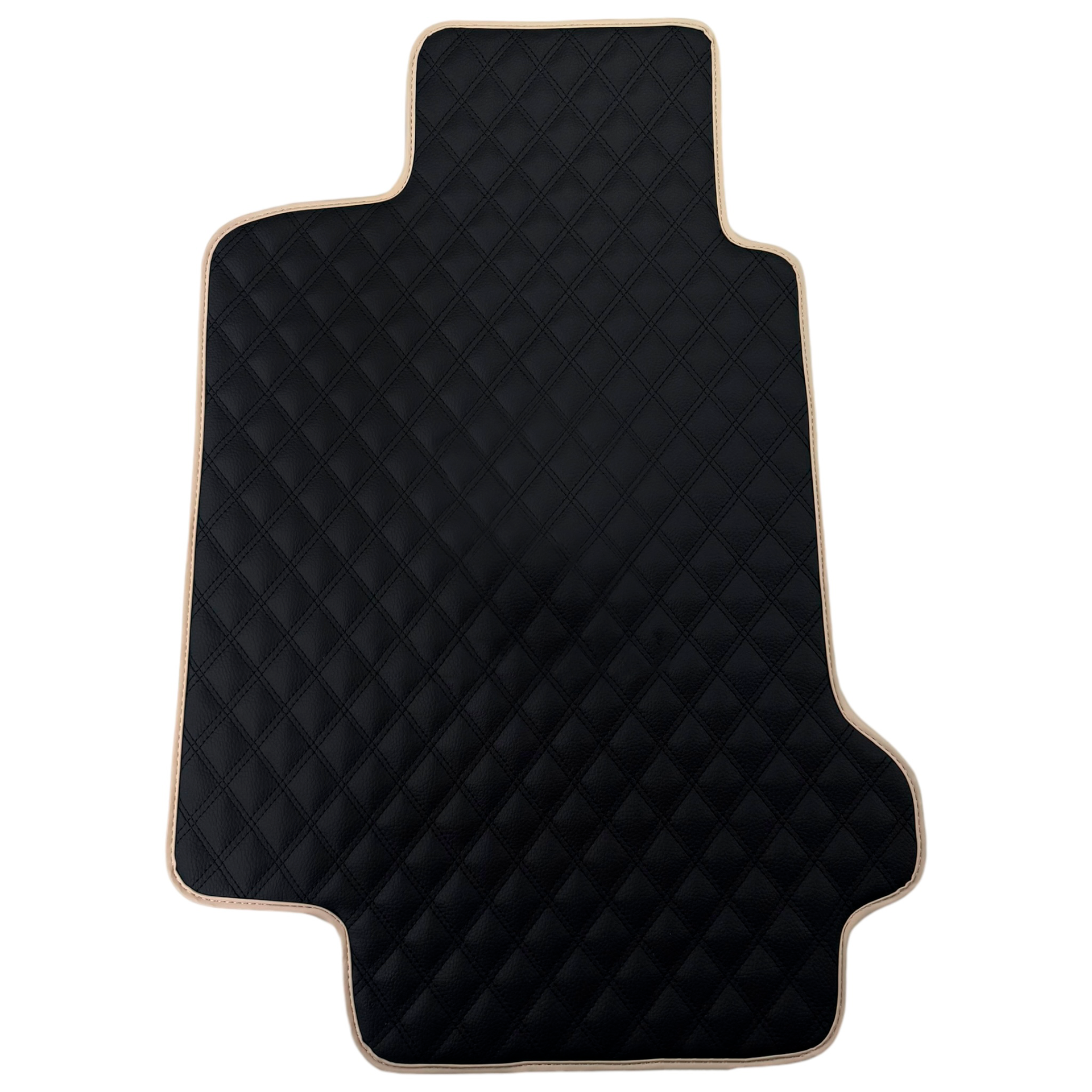 Black Stitched Leather Floor Mats for Maserati GranTurismo (2007-2019) | Beige Trim