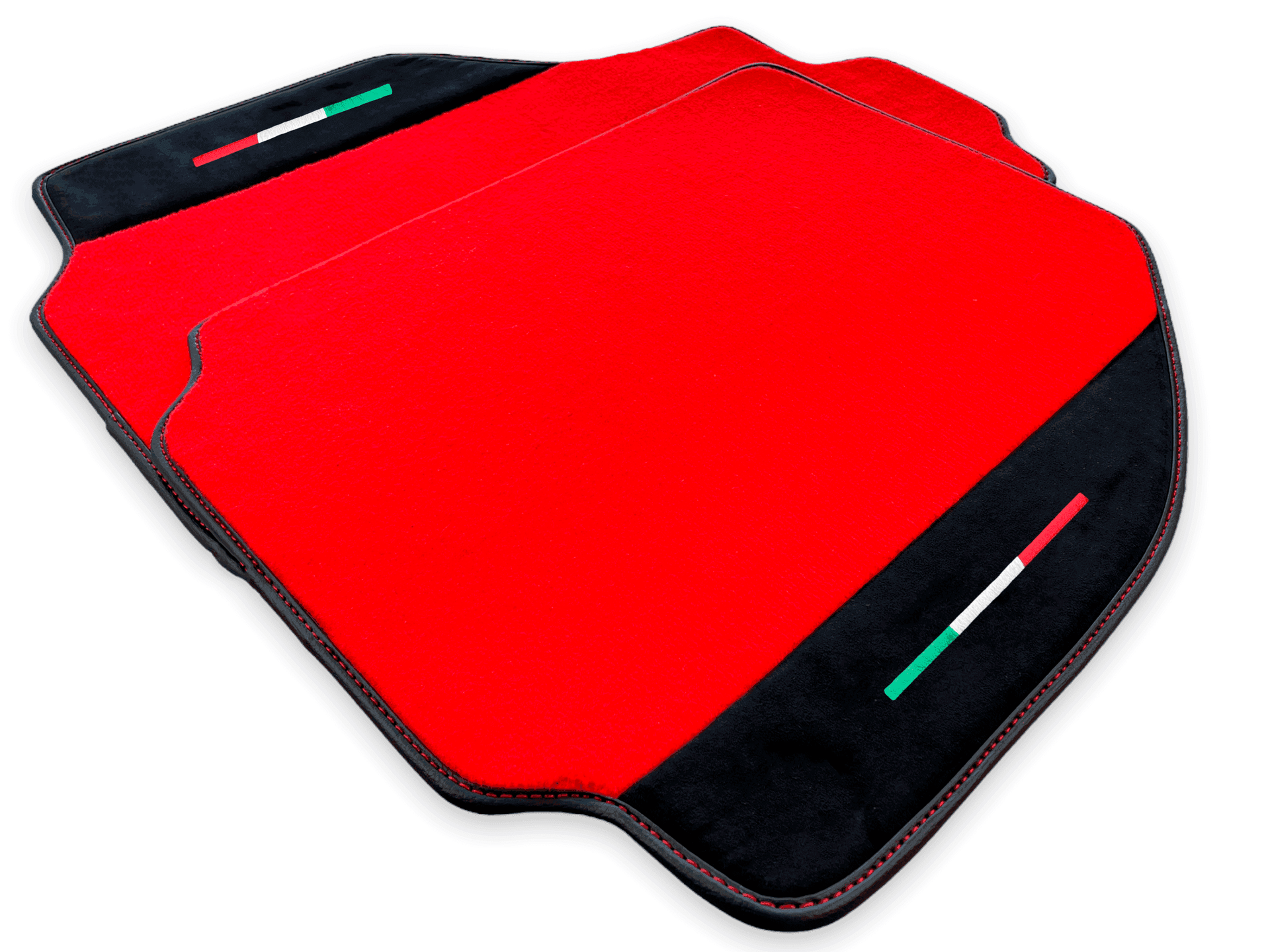 Red Floor Mats For Ferrari 488 Pista Spider 2019-2021 With Alcantara Leather