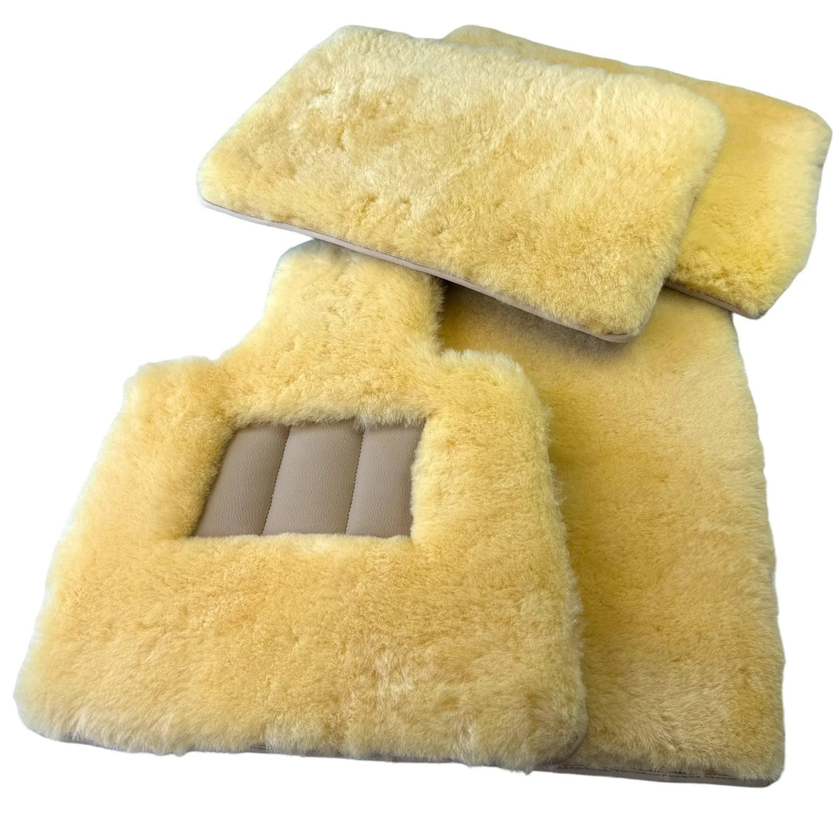 Natural Color Medical Sheepskin Floor Mats for Rolls Royce Phantom VIII (2017-2024) | Relugan - AutoWin