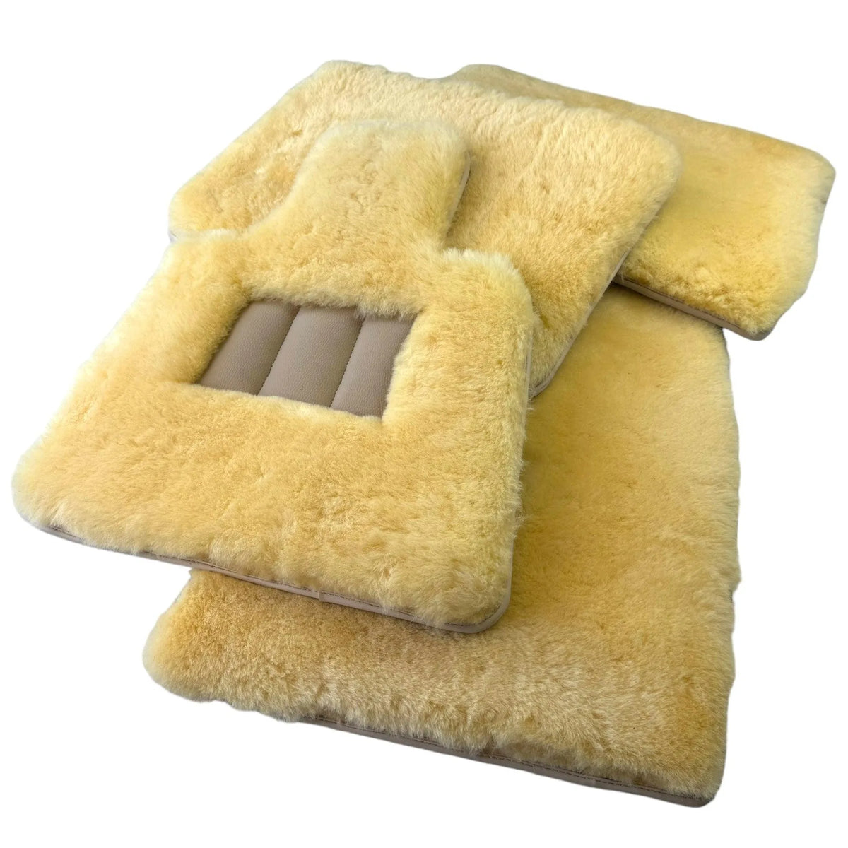 Natural Color Medical Sheepskin Floor Mats for Rolls Royce Phantom VIII (2017-2024) | Relugan - AutoWin