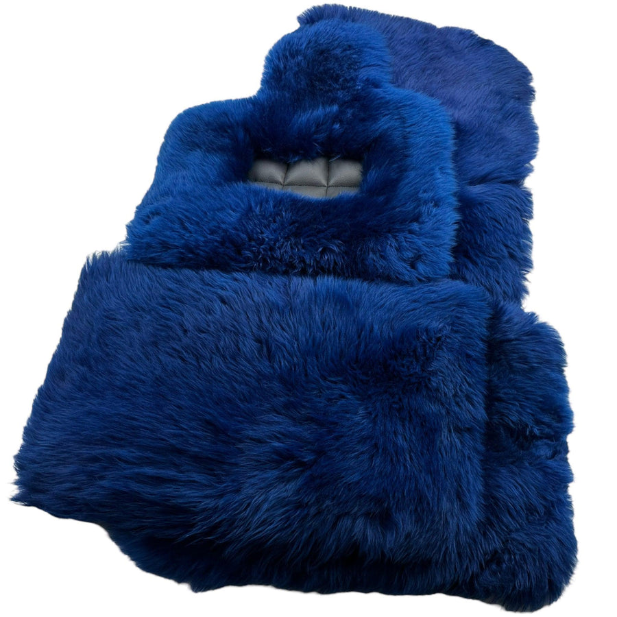 Navy Blue Sheepskin Floor Mats for Rolls Royce Wraith (2013–2023) | ER56 Design - AutoWin
