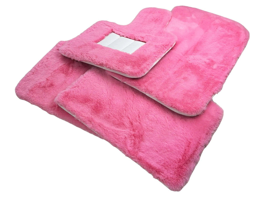 Pink Sheepskin Floor Mats For Rolls Royce Ghost Series I (2010–2020) Er56 Design Brand - AutoWin