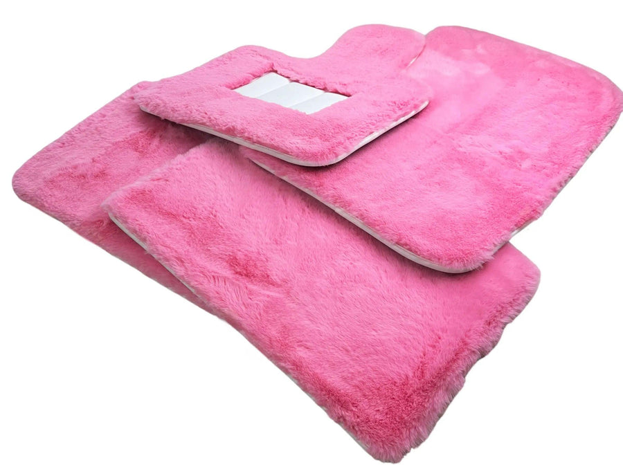 Pink Sheepskin Floor Mats For Rolls Royce Ghost Series I (2010–2020) Er56 Design Brand - AutoWin