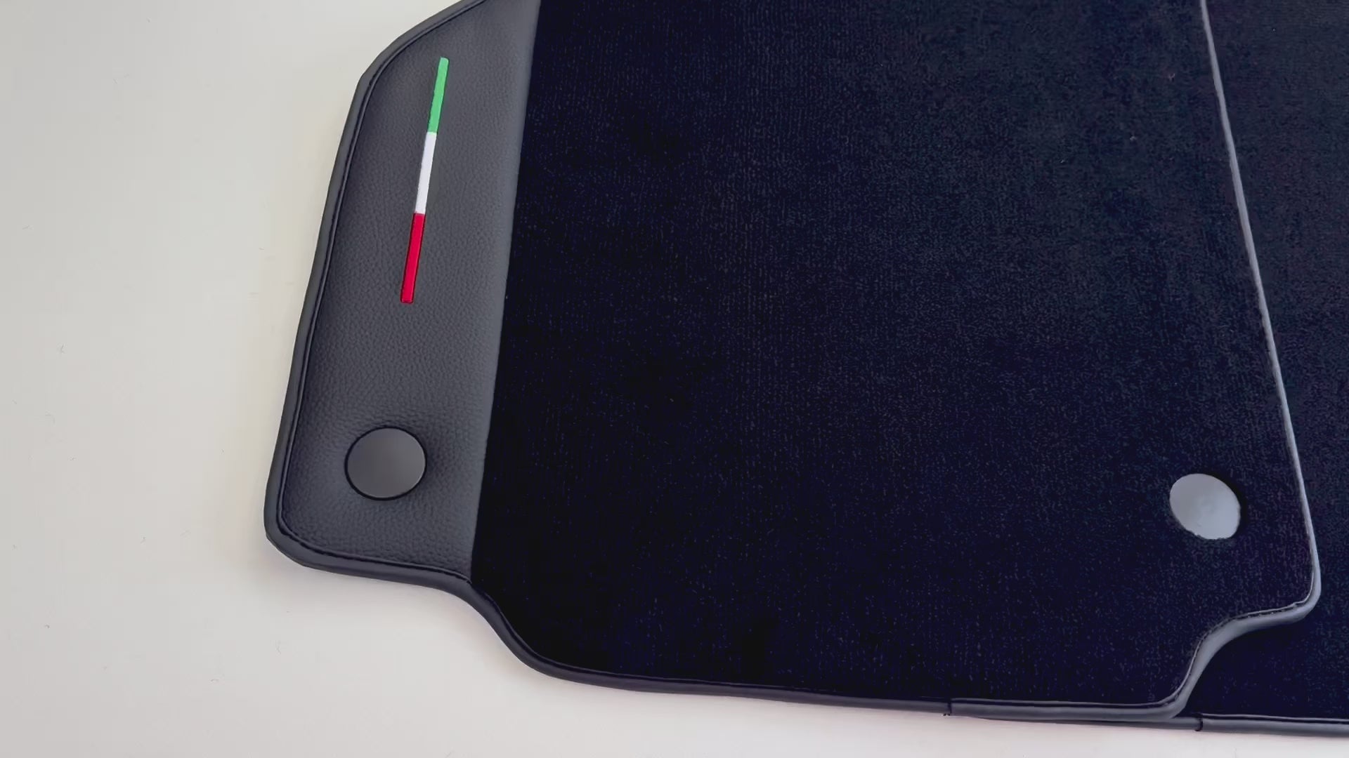 Black Floor Mats for Ferrari 488 Spider (2016-2022) with Leather - AutoWin