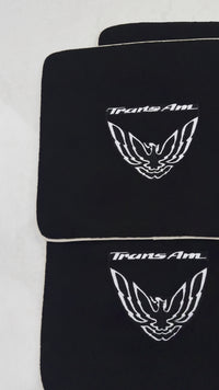 Black Floor Mats Beige Trim for Pontiac Third Generation FireBird (1982-1992) Trans Am