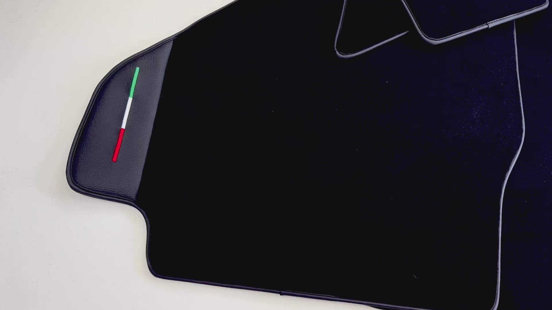 Schwarze Fußmatten für Ferrari 512 TR 1992-1994 mit Leder | Italienische Ausgabe - AutoWin.EU