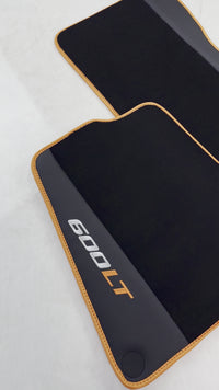 Schwarze Fußmatten für McLaren 600 LT (2018–2020) mit Alcantara-Leder