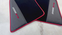 Black Floor Mats for Ferrari 296 GTS (2022-2025) with Carbon Fiber | Red Trim