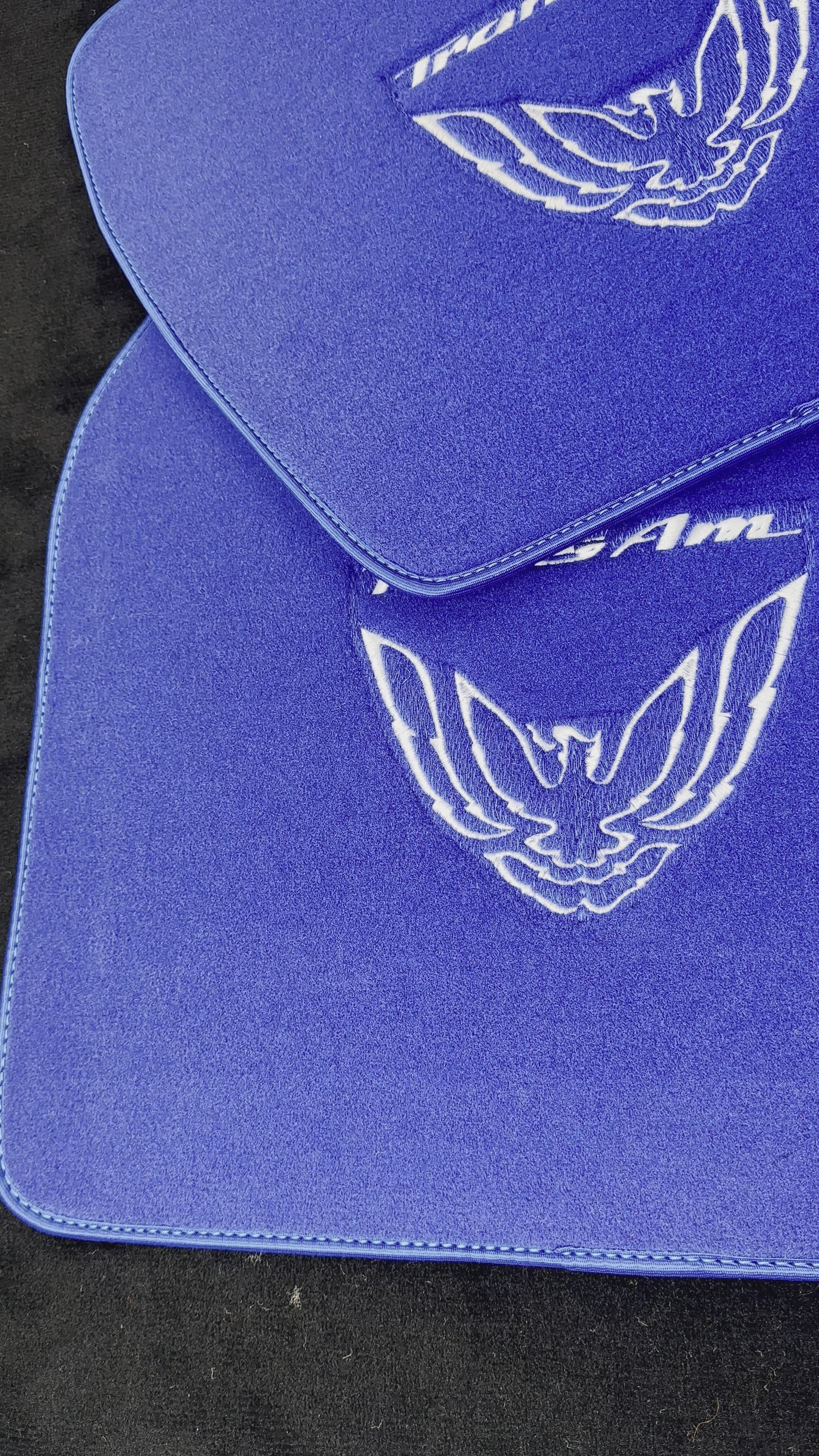 Blaue Fußmatten für Pontiac FireBird (1993–2002) mit Trans Am-Logo - AutoWin