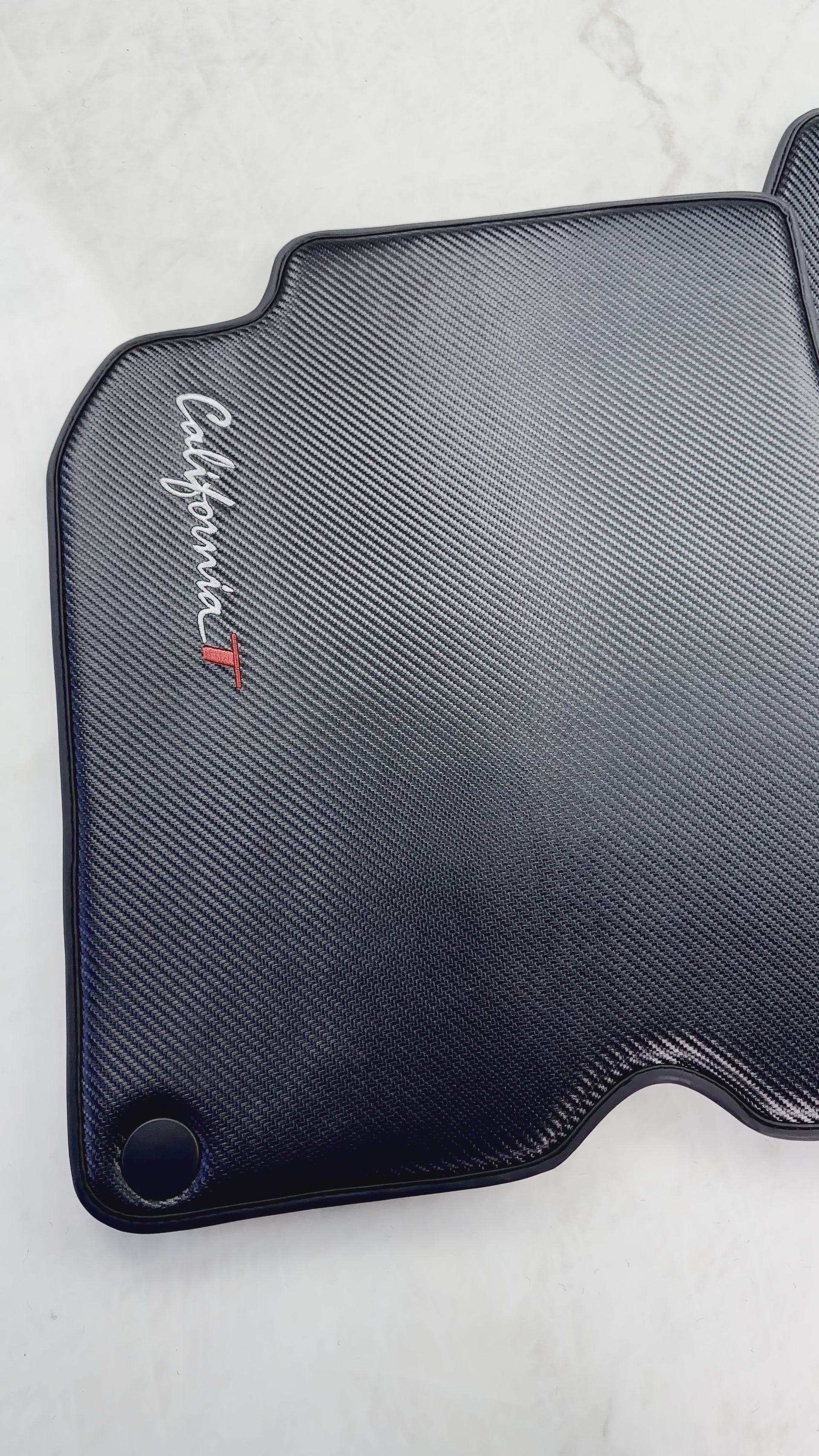 Floor Mats For Ferrari California T (2015-2018) Carbon Fiber Leather - AutoWin