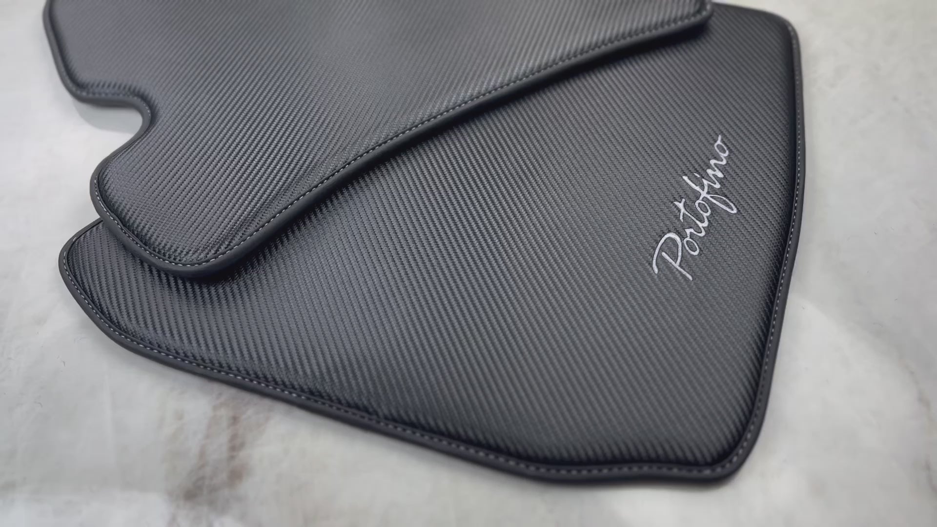 Carbon Fiber Leather Floor Mats For Ferrari Portofino (2018-2023) - AutoWin